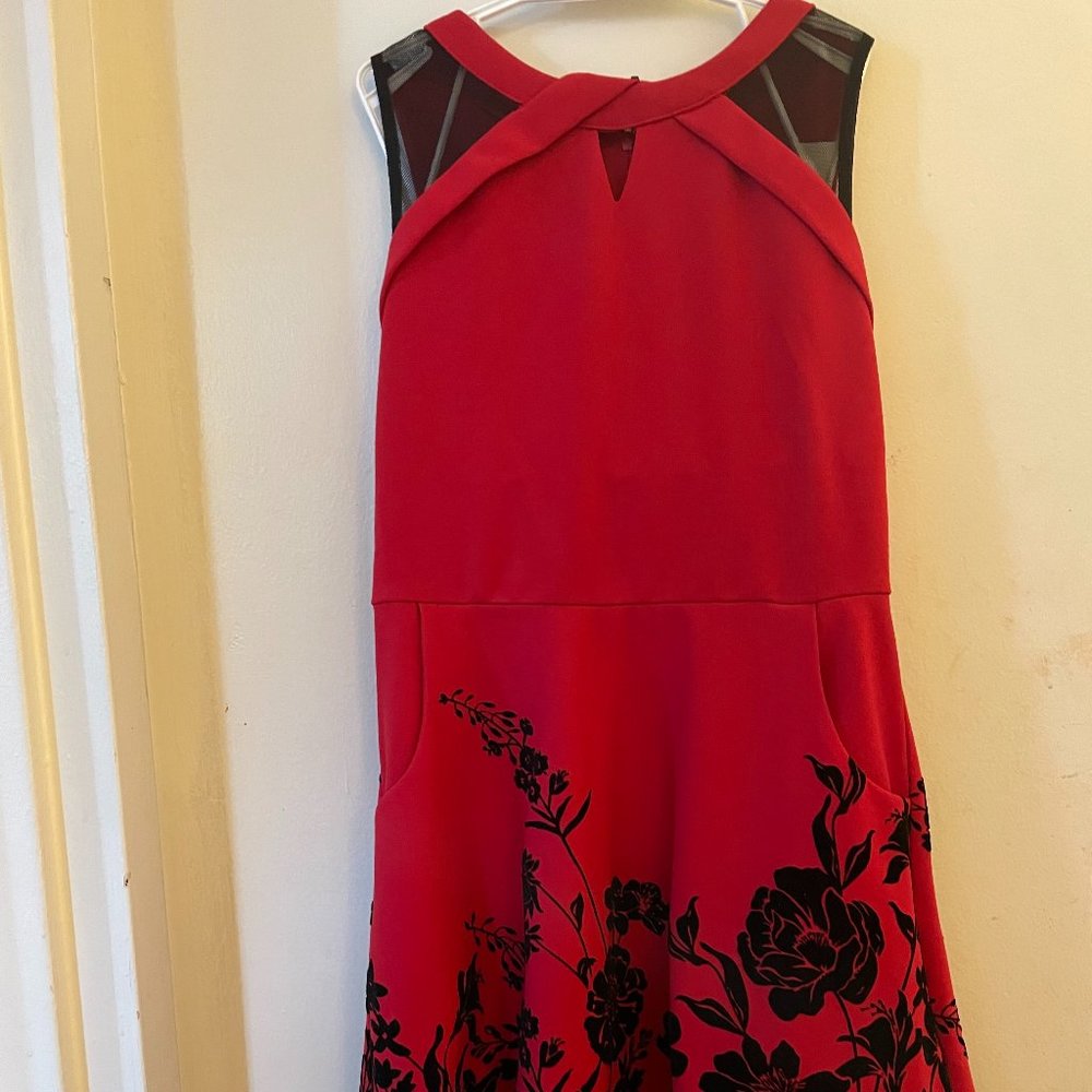Pretty Red and Black Sleeveless Dress Girls 12